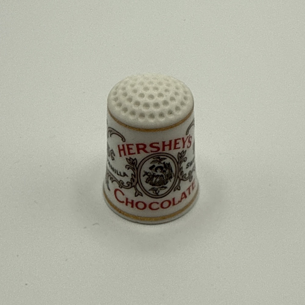 Vintage Porcelain Beautifully Unique "Hersey's Chocolate" Thimble